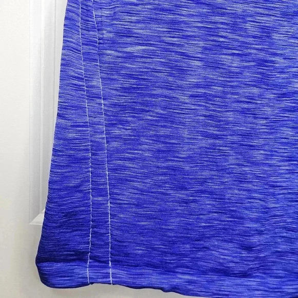 GAP Women's Heathered Blue Gapfit Motion Short Sleeve Workout Gym Yoga Top Large - Picture 4 of 7